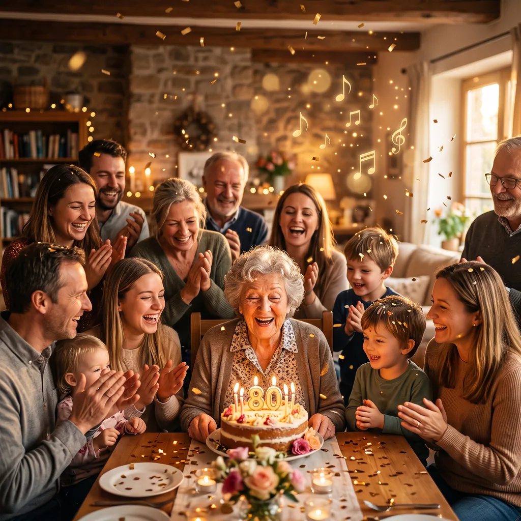 Oma feiert ihren 60. Geburtstag im Kreis der Familie