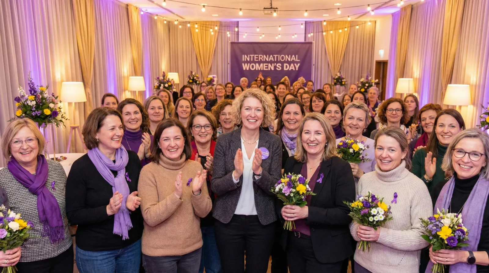 Frauen feiern den Weltfrauentag zusammen